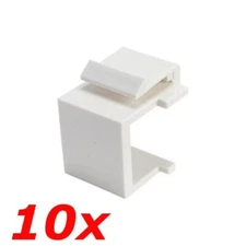 10 Pack Keystone Blank Insert Modular Snap-In Wall Plate Hole Cover Filler White