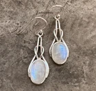 Lovely Moonstone Gemstone band 925Sterling Silver Earring Handmade Earring Sr206