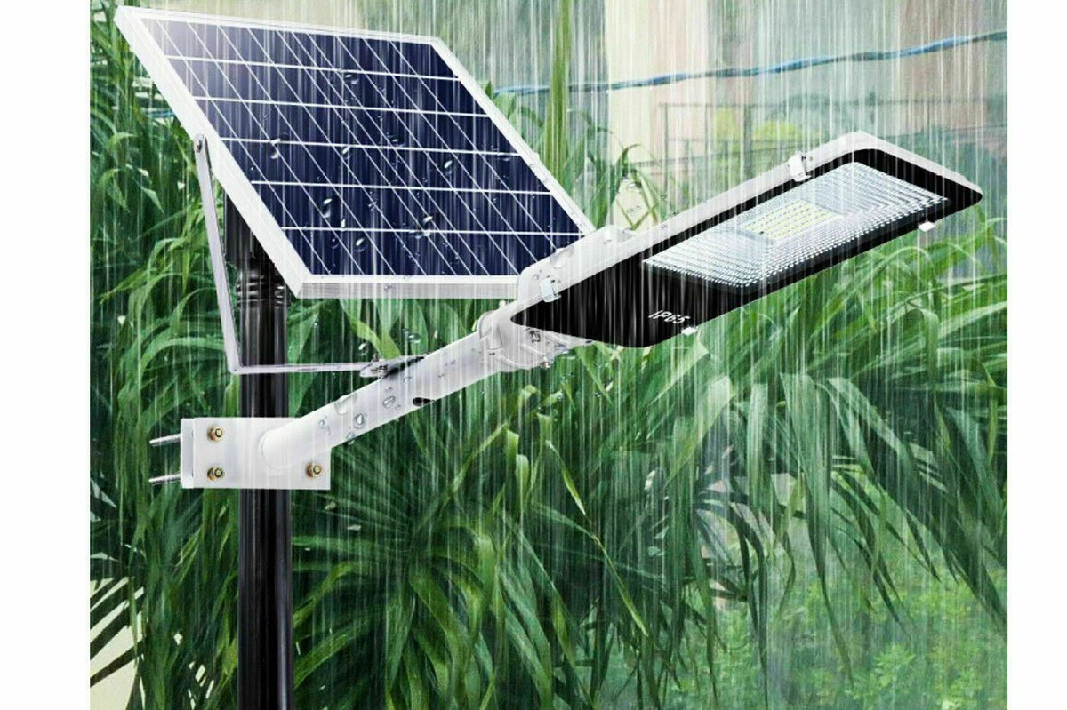 Faro LED LAMPIONE Stradale PANNELLO SOLARE STAFFA E TELECOMANDO 200W Benovo - Foto 13