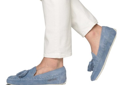 $260 Candice Cooper Moccasin/Loafer Women s Italy Leather US8,5 ;EU 39 Blue New