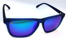 Knockaround FAST LANES Sunglasses Blue Frames Blue/Green Mirror Lenses - NICE 