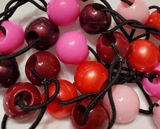 Pink jumbo beads hair Knocker girl Scrunchie Balls Ponytail Holder