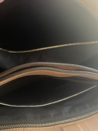 Beautiful Coach Briefcase Bag caramel color shoulder strap wear bottom corners - Picture 6 of 14
