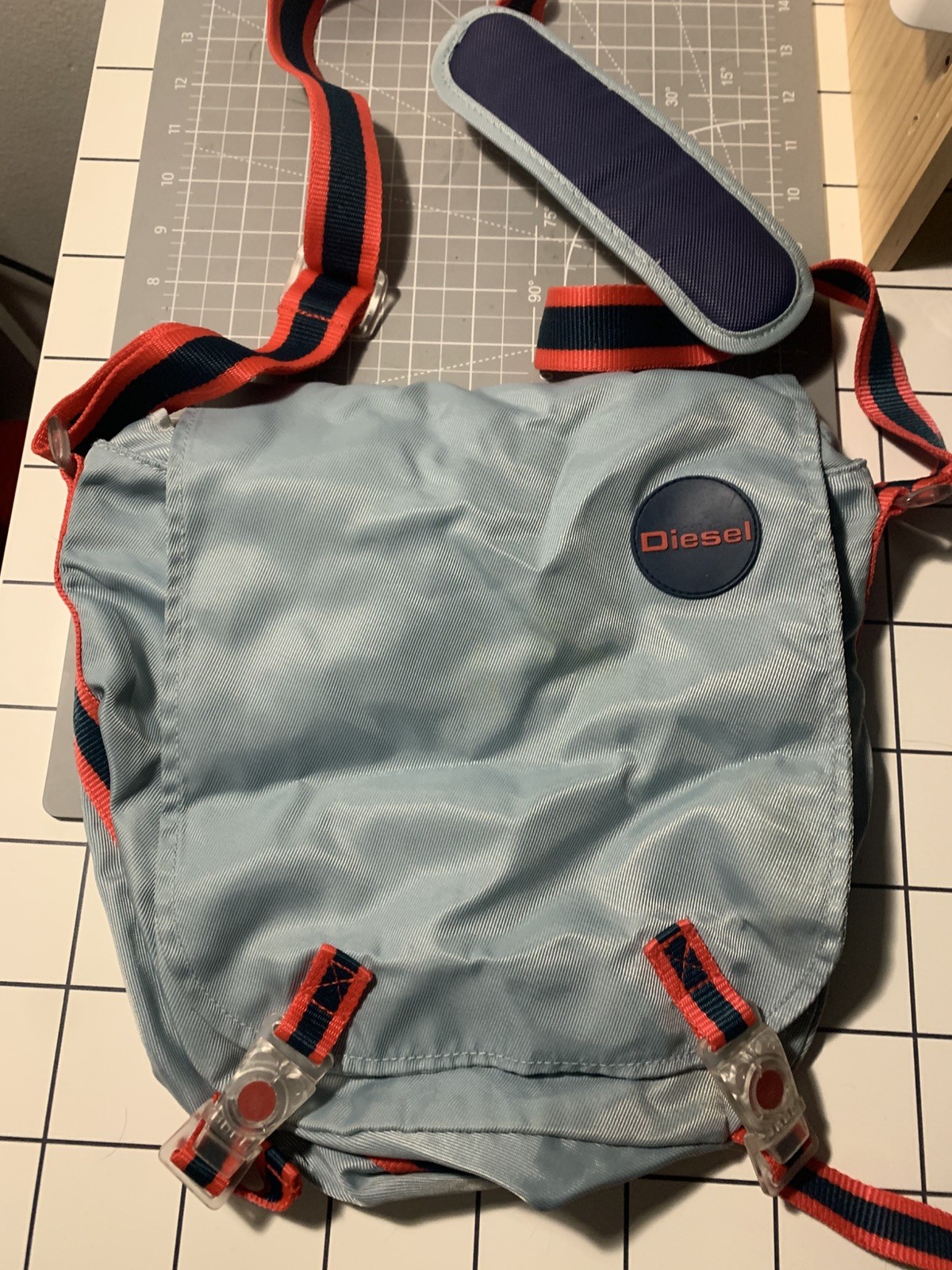 Diesel NWOT vintage 90's shoulder messenger  bag blue small