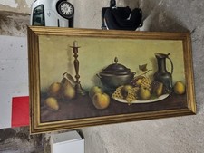 Quadro natura morta con uva di Coulon completo di cornice misura cm 131 x 71