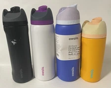 Lot Of 4 Owala FreeSip Stainless Steel Water Bottle *******BROKEN LIDS NO STRAWS
