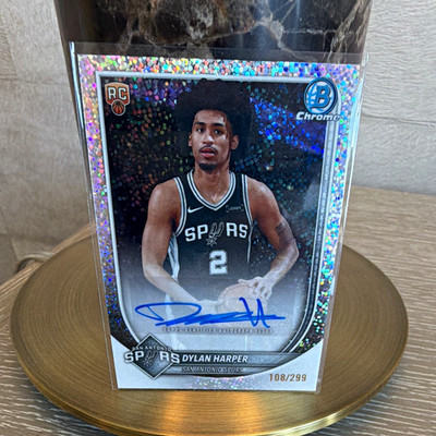 Topps 2025-26 Bowman Chrome Autographs Dylan Harper RC Auto Speckle /299 BCA-DH