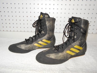 2018 ADIDAS DA9897 BOX HOG PLUS MENS USA 8 BLACK & MATTE GOLD BOXING SHOES    