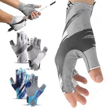 Fishing Gloves Half Finger UPF50 Breathable Sun UV Protective Non-Slip Gloves