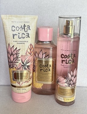 Bath & Body Works Costa Rica Pink Pineapple Sunrise 3 Piece Set New 2026