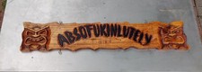 Handmade 39" TIKI BAR Sign POLYNESIAN HAWAIIAN WALL ART ABSOFUKINLUTELY