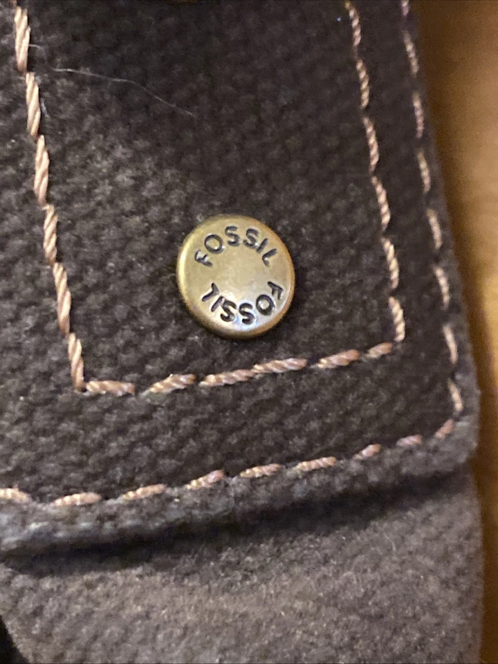 Bolso/cartera de hombro FOSSIL marrón micro gamuza, forro de lona floral ZB2058 Foto 3 de 4