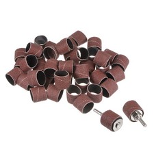 50Pcs 1 Inch Sanding Sleeves Set 60 Grit with 2Pcs 1/4 Inch Mandrels