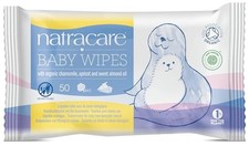 Natracare Organic Cotton Baby Wipes Chamomile Apricot  Almond Oil 50 Wipes