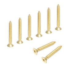 Brass Wood Screws, M4x30mm Phillips Self-Tapping Furniture Connector, 8 Pack