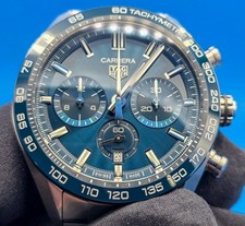 Tag Heuer Carrera Chronograph 44mm Blue CBN2A1A Excellent Condition Full Set 3