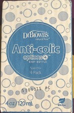 Dr Brown's Natural Flow Anti-Colic Options Narrow Baby Bottle Nipple 4 oz, 4PK