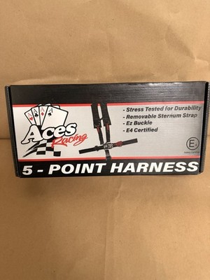 AAAA Aces Racing 5 Point Harness W/ 2 Inch Padding- BLACK