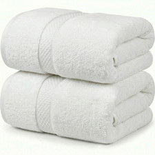 2x Extra Large Jumbo Bath Sheets & Towels Sets 500GSM, 100% Egyptian Cotton