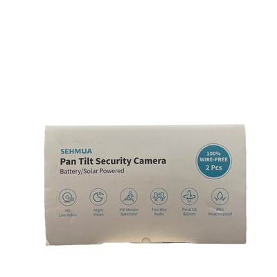 NEW SEALED! SEHMUA Solar Powered Wireless Pan/Tilt Security Cameras