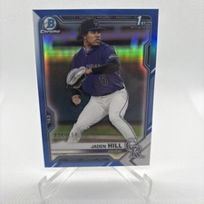 2021 Bowman Draft Chrome Blue Refractor 036/150 Jaden Hill #BDC-142