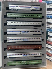 KATO Amtrak Rainbow Era Train Passenger Car 8-Car Set N Scale NEW