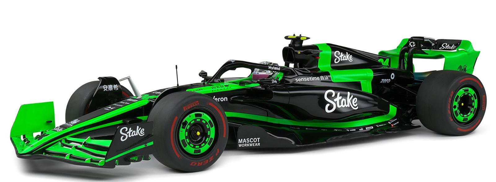 Miniature 1:18 KICK SAUBER F1 TEAM C44 BLACK Z.GUANYU BAHRAIN GP 2024 1/18