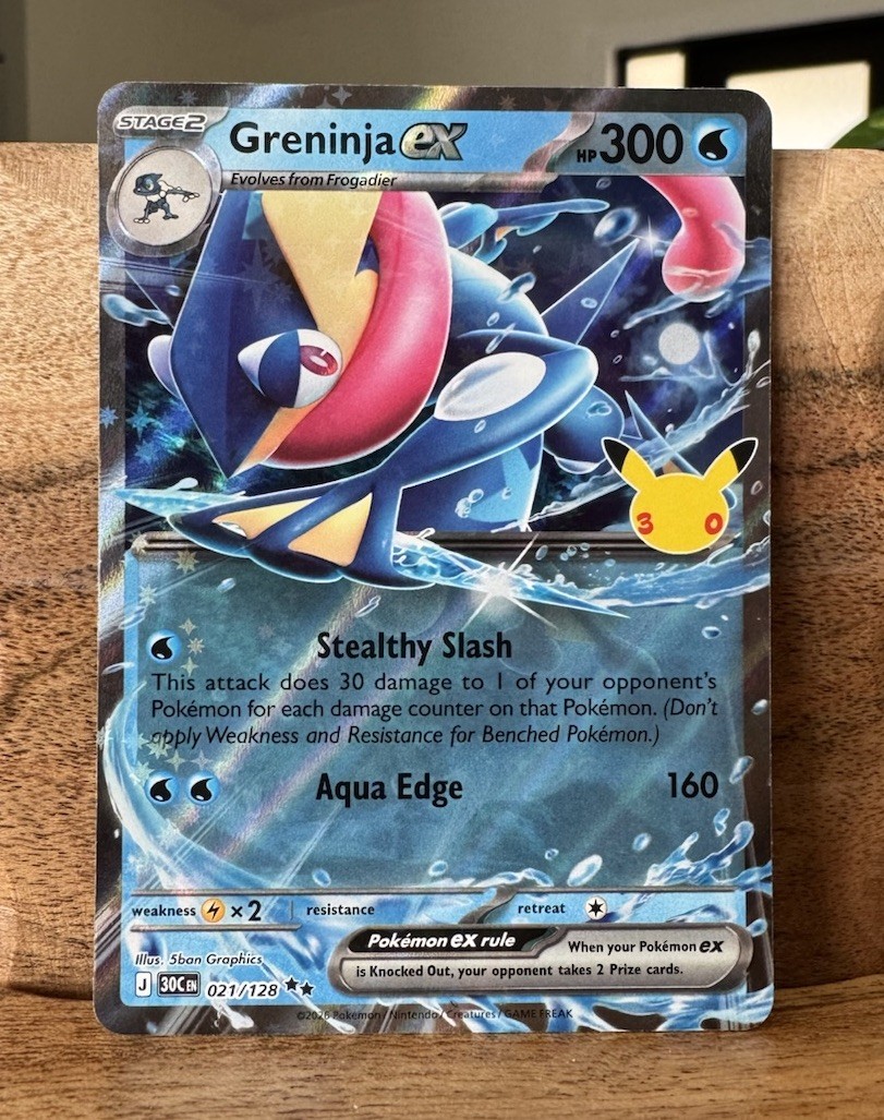 30th Celebrations Greninja EX 021/128 Pokemon SHIPS IMMEDIATELY