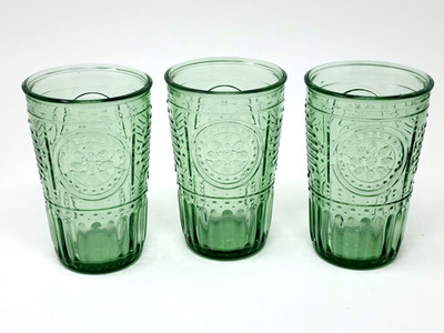 Bormioli Rocco Pastel Green Romantic Water Glass 11.5 oz., Set of 3 Glasses