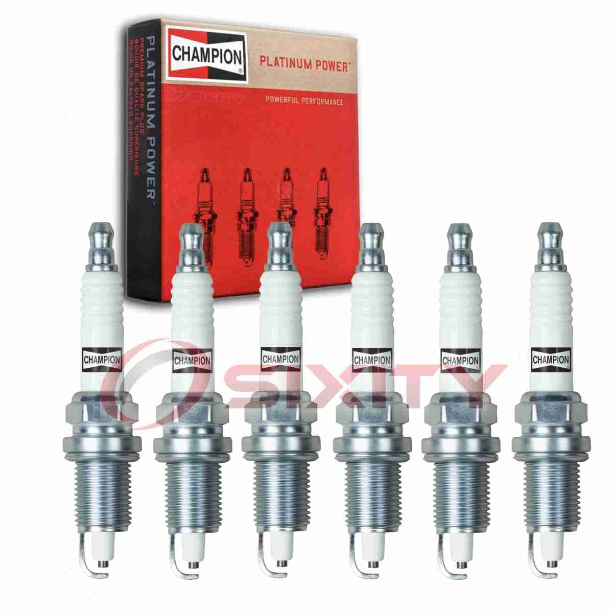 6 pc Champion Platinum Spark Plugs for 2001-2002 Chrysler Prowler 3.5L V6 df