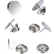 50 pairs butterfly pin backs with 15mm tie tacks blank pins for for la