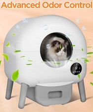 WiFi Smart Cat Litter Box NO Scoop/APP Automatic Self-Cleaning Litter BOX -White