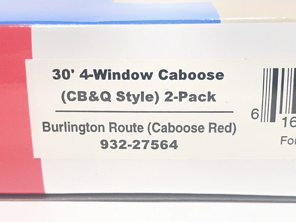 Walthers HO 30 Foot 4 Window Caboose CB&Q Style  Burlington Route Red 2 Pack NIB - Image 2 of 4