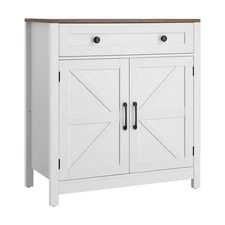 VEVOR Coffee Bar Cabinet Farmhouse Buffet Table with Drawer & 2 Barn Doors White