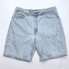 Vintage Levis 550 Relaxed Fits 36 Denim Shorts Light Wash Orange Tab 90s