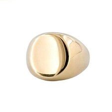 Bague Chevalier Ovale Auriculaire Homme en Or Jaune 18 kt Neuf Original