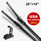 26" & 18" Bracketless Windshield Wiper Blades Hybrid Silicone J-HOOK OEM QUALITY