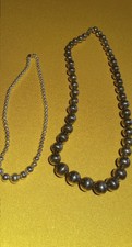 925 sterling silver bead necklace Large & Sma...