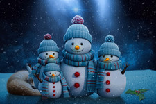 CHRISTMAS SNOWMAN CANVAS PRINT WALL ART READY TO HANG CA149