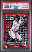 2025 Bowman Draft Michael Oliveto 1st Red Geometric /5 #BDC-156 PSA 10 Pop 1