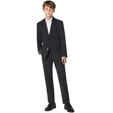 CALVIN KLEIN Boys 2-Piece Formal Suit Blazer Pants Black Size 8 MSRP $150