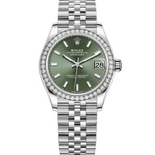 Rolex Women's Datejust 31 278384RBR Mint Green Index, Jubilee - Pre-owned