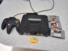 Nintendo 64 Black Console Bundle w/ Controller, AV Cable, 3 Games