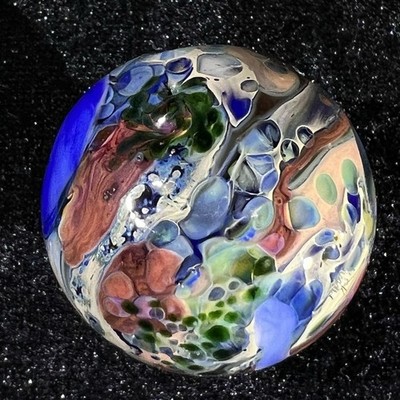1 1/4 + Mad Man Marbles Lush Asteroid   Hit Planet Signed MMM 7/25