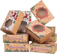 Cabilock Christmas Cookie Boxes, Large Holiday Bakery 13 Piece Set, color 