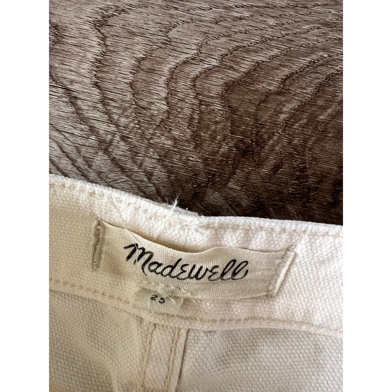 Madewell Wide Leg Crop Pants Cream Off-White Button Fly Size 25 High Rise thumbnail 4