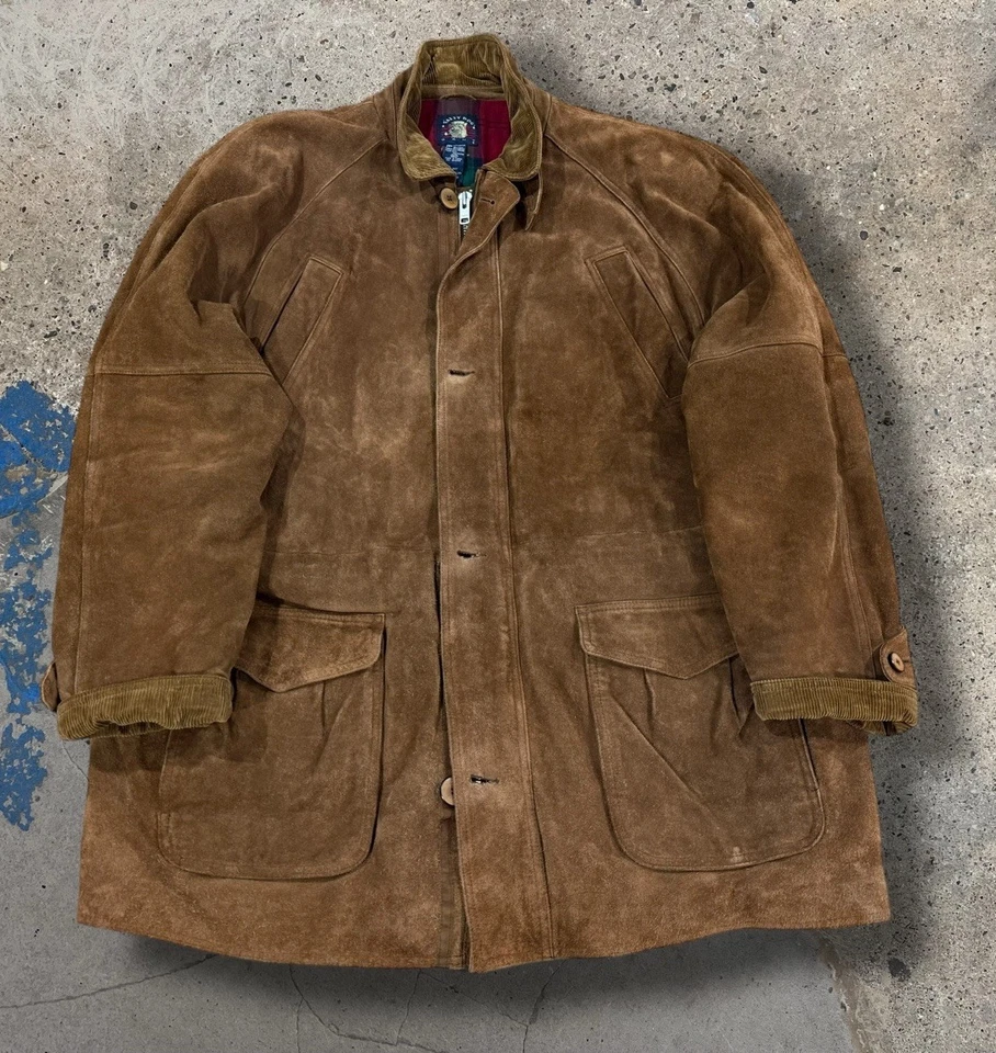 DE COLECCIÓN GANT PERRO SALADO 2XT ALTO MARRÓN GAMUZA CUERO CAMPO SAFARI TAREAS GRANERO ABRIGO Foto 2 de 4