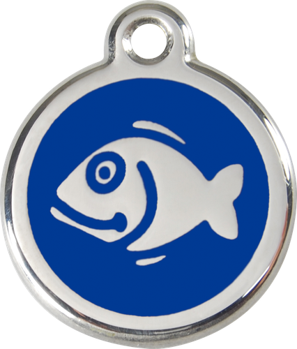 Red Dingo "Fish" Engraved Pet Dog & Cat ID Tag - Free Engraving - 11 Colours - Picture 3 of 25