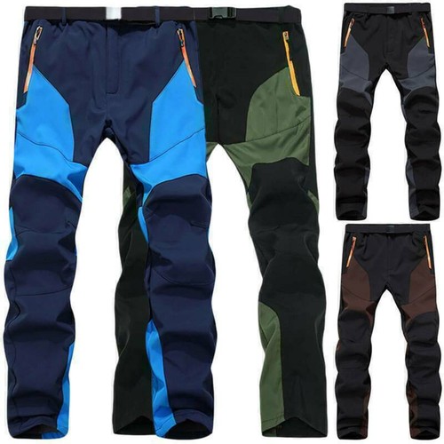 Men's Fleece Lined Cargo Work Pants Winter Outdoor Hiking Ski Snow Warm Trousers - Picture 3 of 15