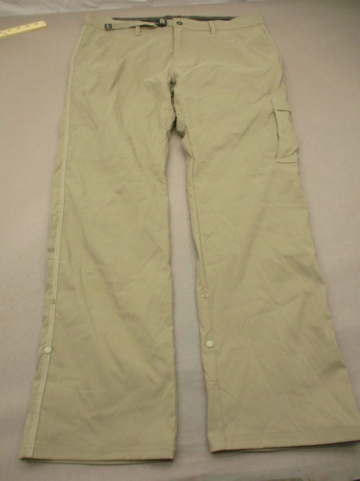 Prana Size 38x32 Mens Nylon Blend Belted Zip Fly Pockets Cargo Outdoor Pants 347